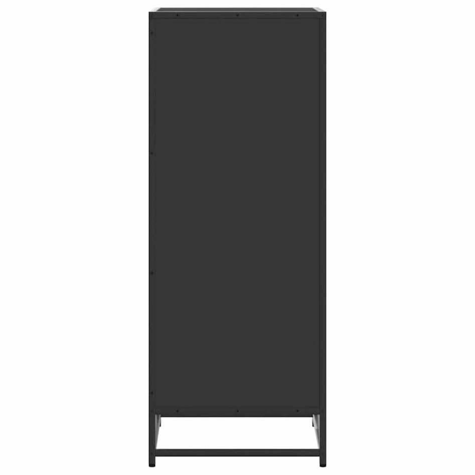 Mueble zapatero de madera de ingeniería negro 48x38x97,5