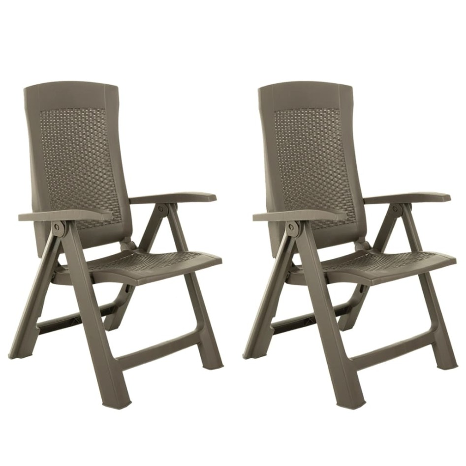 Sillas de jardín reclinables 2 unidades plástico color