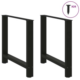 Patas de mesa de centro acero negro 2 uds 70x(72-73)