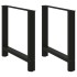 Patas de mesa de centro acero negro 2 uds 70x(72-73)
