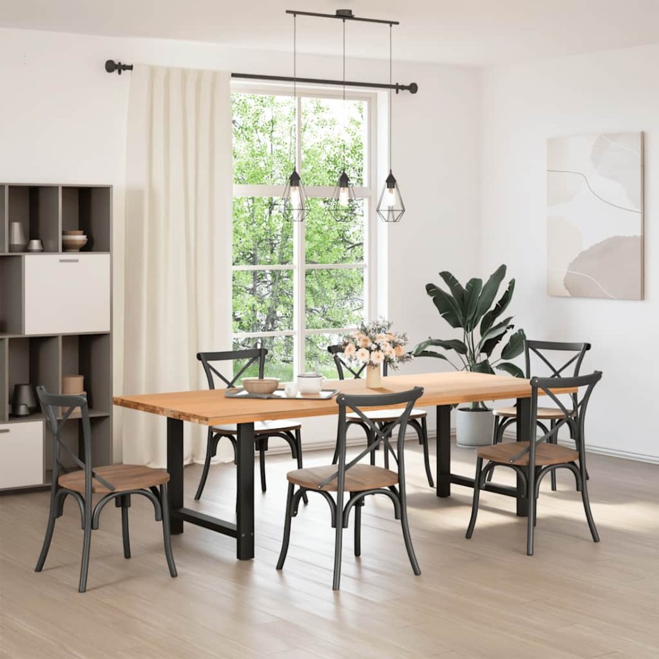 Patas de mesa de centro acero negro 2 uds 70x(72-73)