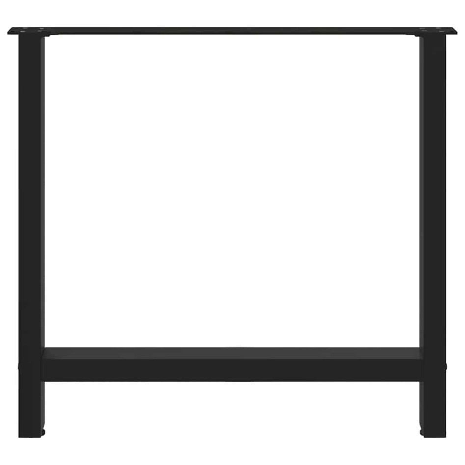 Patas de mesa de centro acero negro 2 uds 70x(72-73)