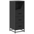 Armario de baño madera contrachapada negro 35x37,5x100