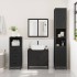 Armario de baño madera contrachapada negro 35x37,5x100