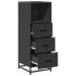 Armario de baño madera contrachapada negro 35x37,5x100