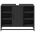 Armario de lavabo de baño madera ingeniería negro 80x33x60