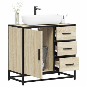 Armario de lavabo de baño madera roble Sonoma 65x33x60