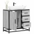 Mueble lavabo baño madera contrachapada sonoma gris 65x33x60