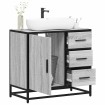Mueble lavabo baño madera contrachapada sonoma gris 65x33x60 cm