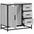 Mueble lavabo baño madera contrachapada sonoma gris 65x33x60