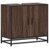 Mueble de lavabo madera de ingeniería roble marrón 65x33x60