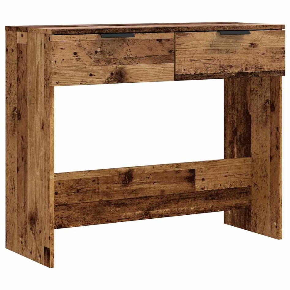 Mesa consola madera contrachapada envejecida 90x36x75
