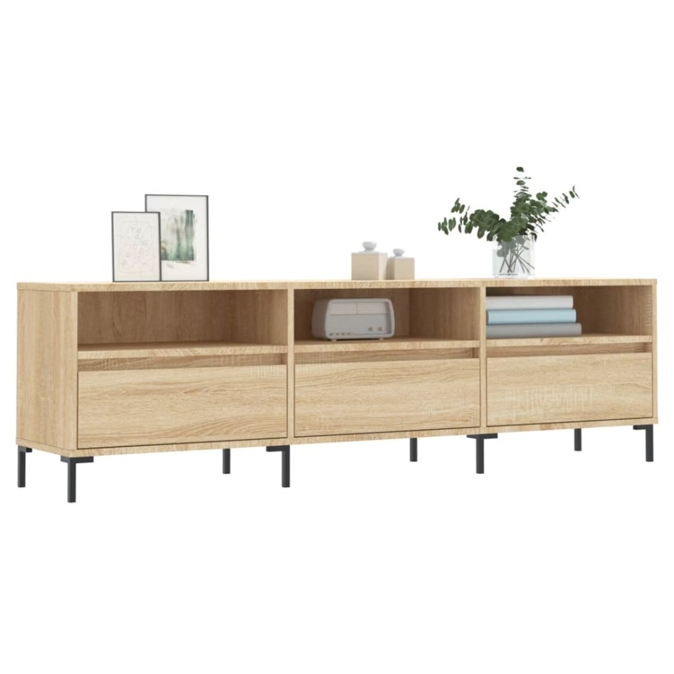 Mueble de TV madera contrachapada roble Sonoma 150x30x44,5