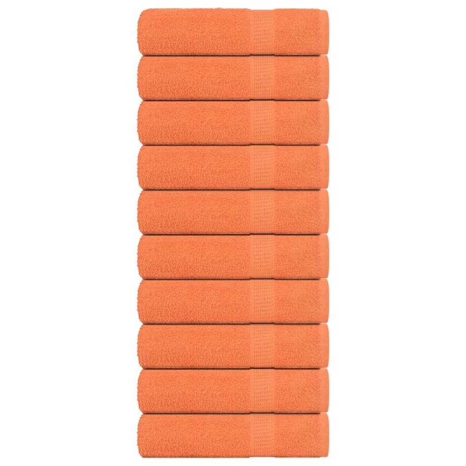 Toallas de invitados 10uds 100% algodón naranja 70x140cm