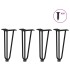 Patas de mesa tipo horquilla 4 uds acero macizo negro 30
