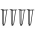 Patas de mesa tipo horquilla 4 uds acero macizo negro 30