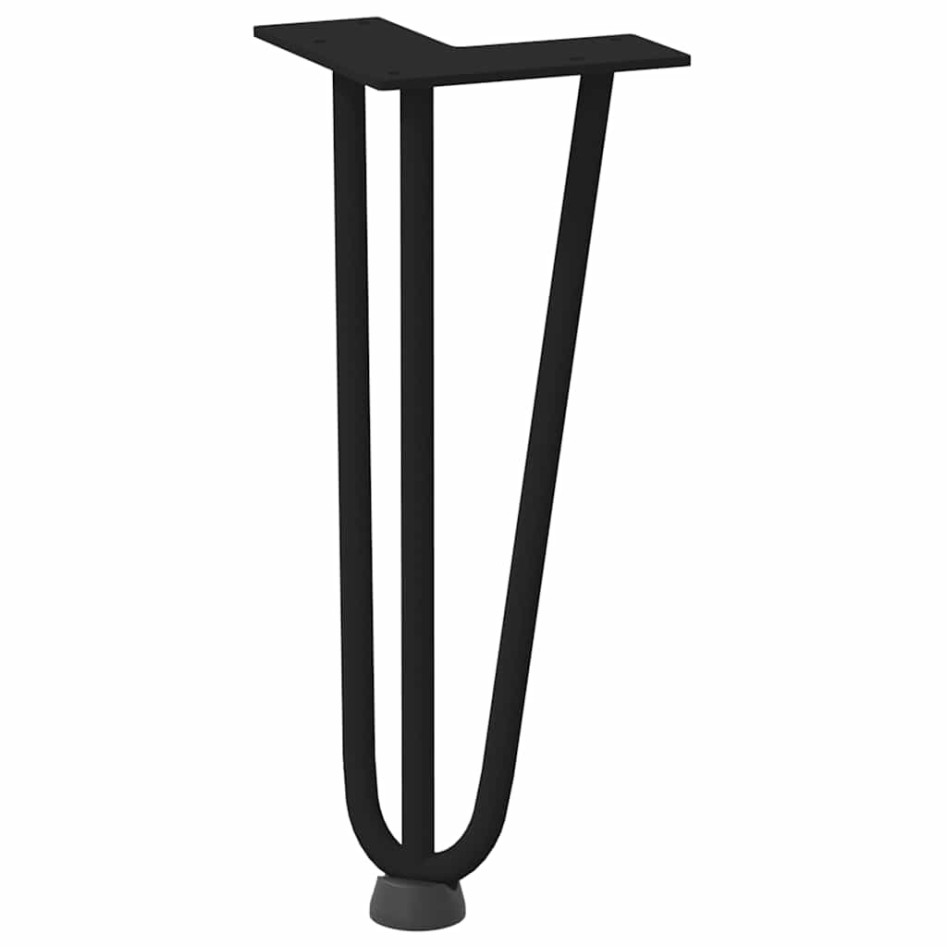Patas de mesa tipo horquilla 4 uds acero macizo negro 30