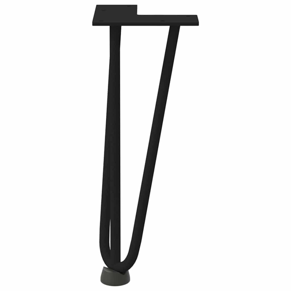Patas de mesa tipo horquilla 4 uds acero macizo negro 30