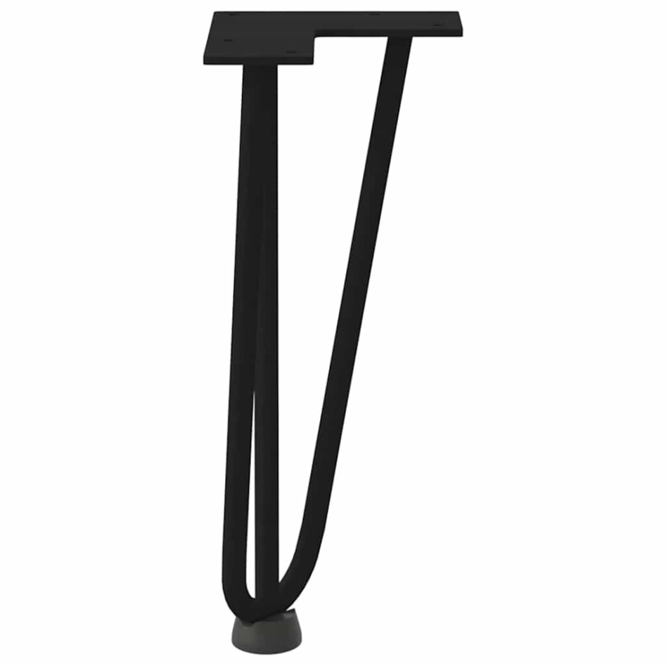 Patas de mesa tipo horquilla 4 uds acero macizo negro 30