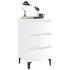 Mesitas de noche 2 uds patas de metal blanco brillo 40x35x69