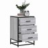 Mesita noche madera ingeniería gris sonoma 40x34,5x60 cm