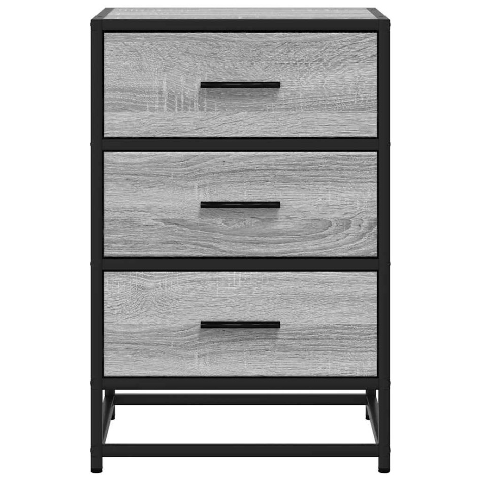 Mesita noche madera ingeniería gris sonoma 40x34,5x60 cm