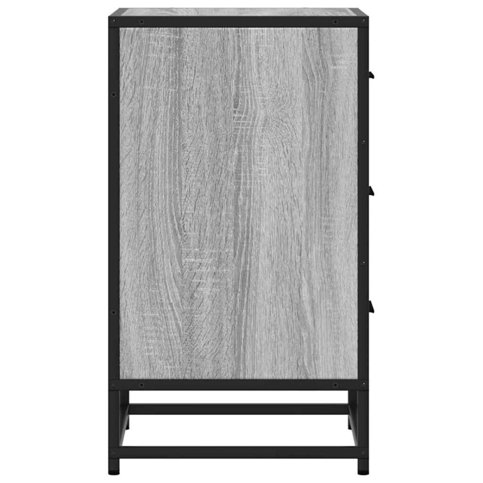 Mesita noche madera ingeniería gris sonoma 40x34,5x60 cm