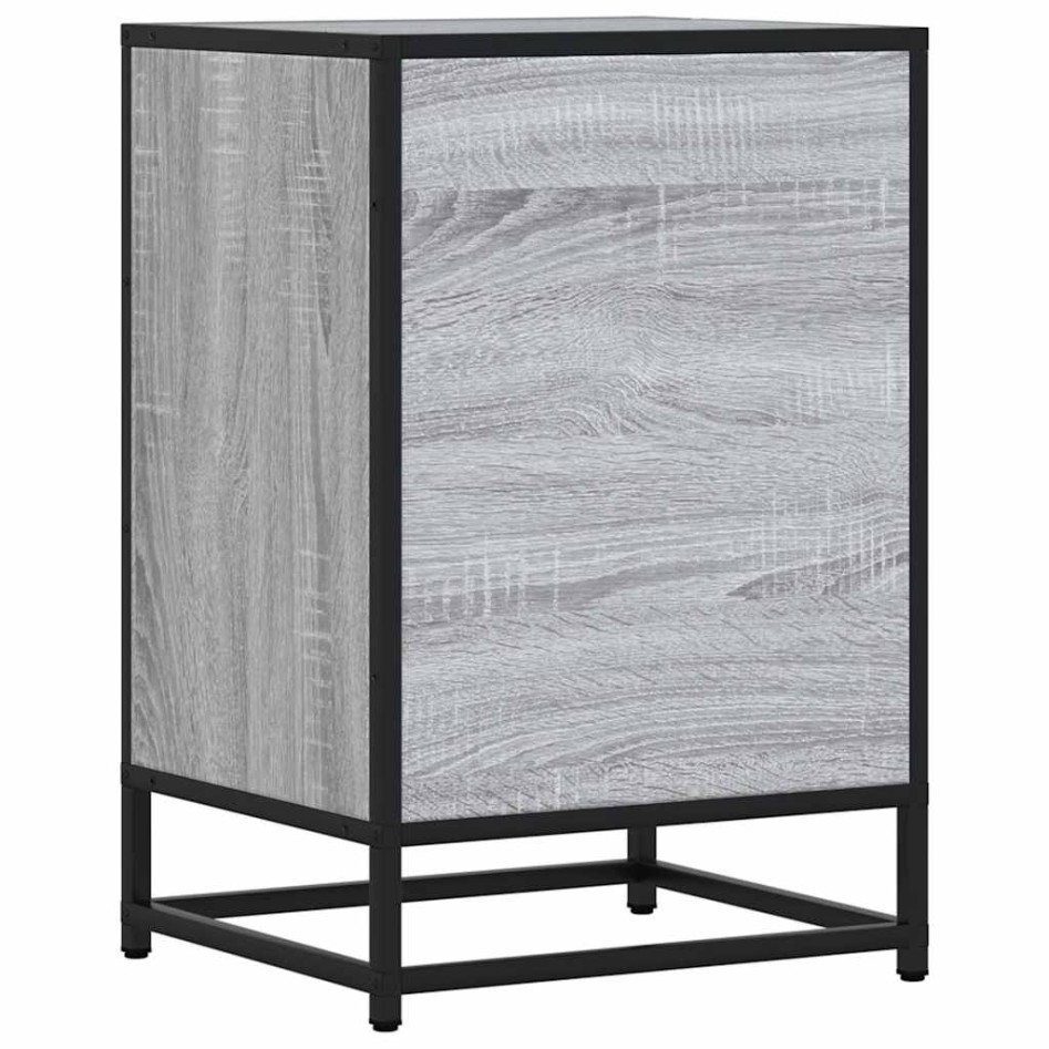 Mesita noche madera ingeniería gris sonoma 40x34,5x60 cm