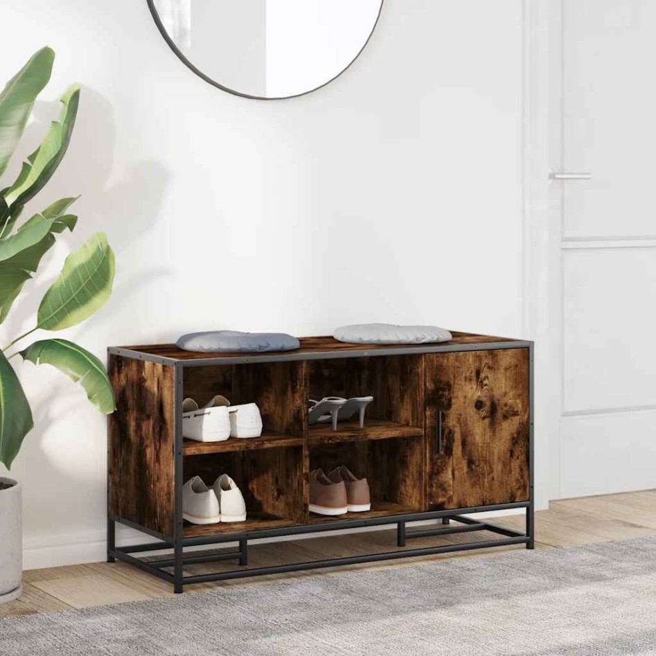 Banco zapatero madera de ingeniería roble ahumado