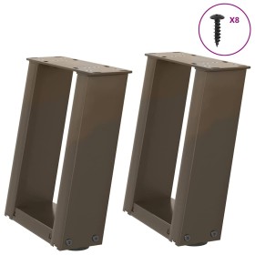 Patas de mesa centro forma U 2uds acero natural 30x(30-31)