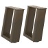 Patas de mesa centro forma U 2uds acero natural 30x(30-31)