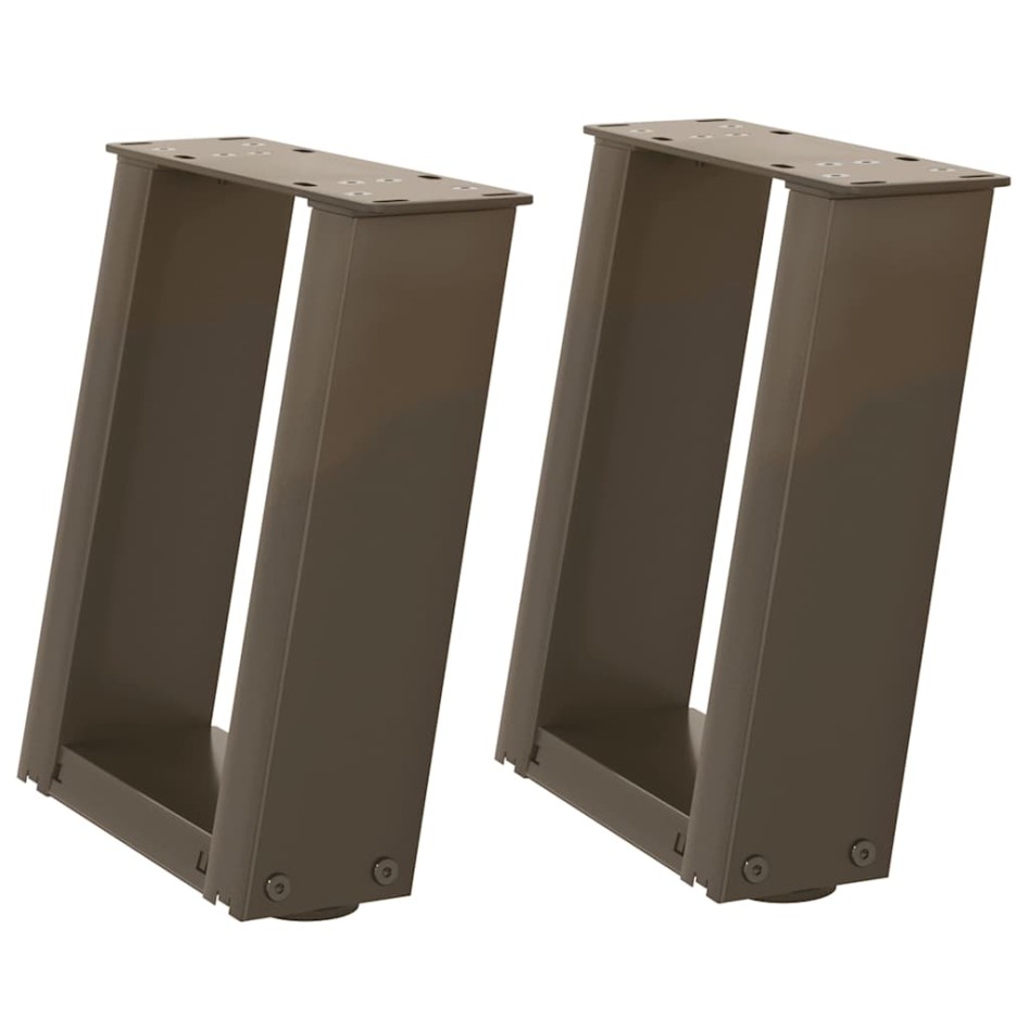 Patas de mesa centro forma U 2uds acero natural 30x(30-31)