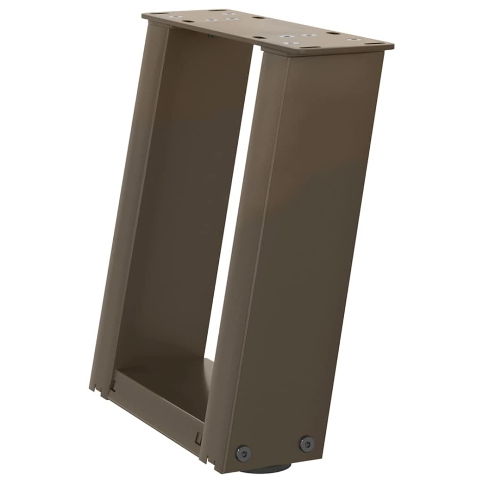 Patas de mesa centro forma U 2uds acero natural 30x(30-31)