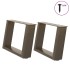 Patas de mesa centro forma U 2uds acero natural 50x(30-31)