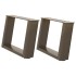Patas de mesa centro forma U 2uds acero natural 50x(30-31)