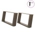Patas de mesa centro forma U 2uds acero natural 60x(30-31)