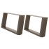 Patas de mesa centro forma U 2uds acero natural 60x(30-31)