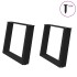 Patas de mesa de centro forma U 2uds acero negro 70x(42-43)