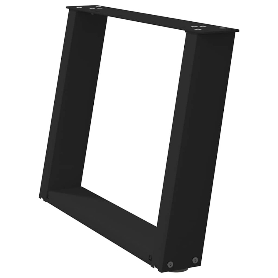 Patas de mesa de centro forma U 2uds acero negro 70x(42-43)