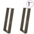 Patas mesa consola forma U 2 uds acero natural 28x(72-73)