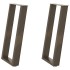 Patas mesa consola forma U 2 uds acero natural 28x(72-73)