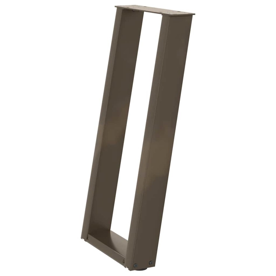 Patas mesa consola forma U 2 uds acero natural 28x(72-73)