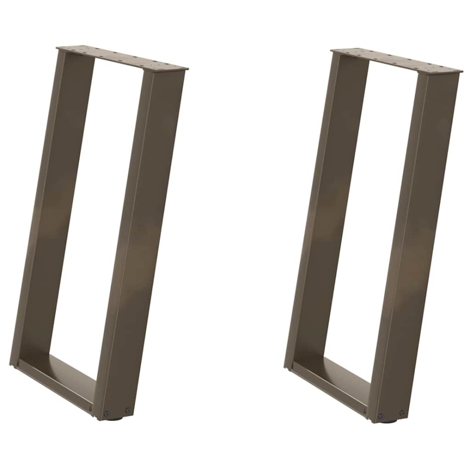 Patas para mesa comedor forma U 2uds acero natural