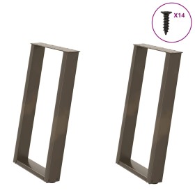 Patas para mesa comedor forma U 2uds acero natural