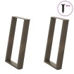 Patas para mesa comedor forma U 2uds acero natural 60x(72-73)cm