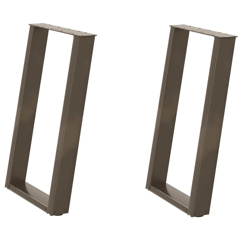 Patas para mesa comedor forma U 2uds acero natural