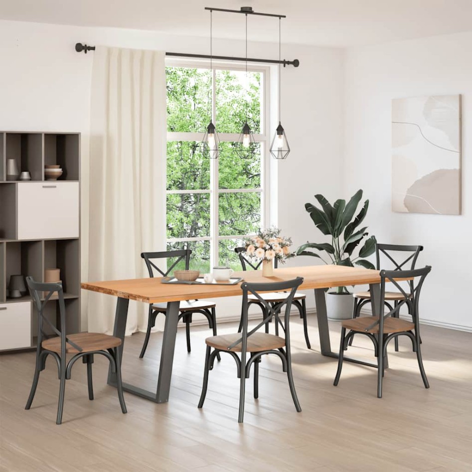 Patas para mesa comedor forma U 2uds antracita 80x(72-73)