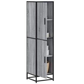 Aparador alto madera ingeniería metal gris sonoma 35,5x35x13