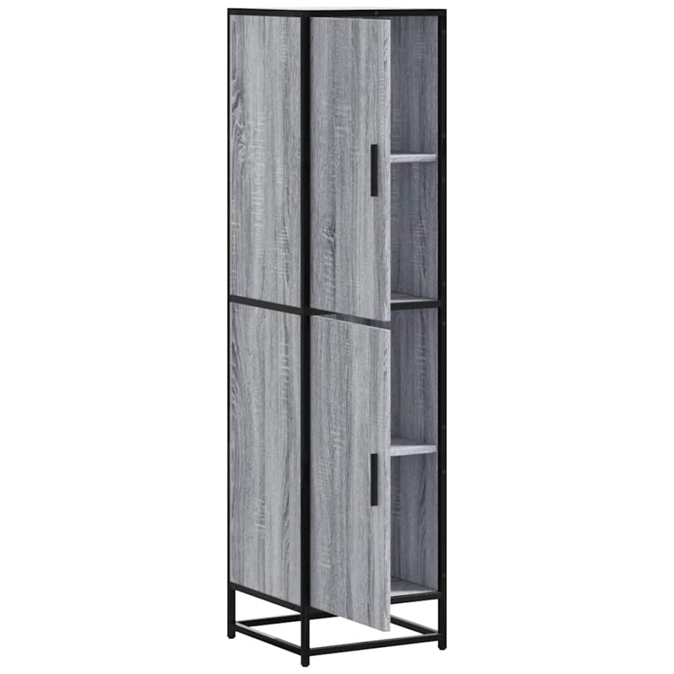 Aparador alto madera ingeniería metal gris sonoma 35,5x35x13