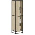Aparador alto madera de ingeniería y metal 35,5x35x139